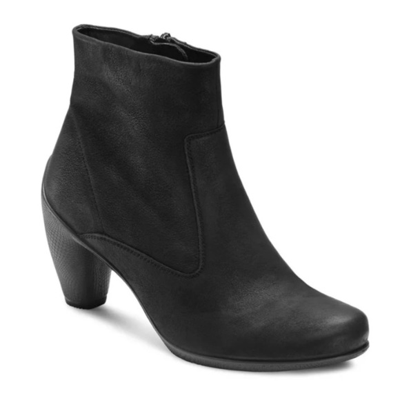 Ecco Sculptured 65 Nubuck Leather Ankle Boots Heeled Booties Avant Garde 9-9.5 - Picture 1 of 16